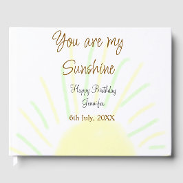 Du är min gult för solskensfärgad pastellfödelseda gästböcker