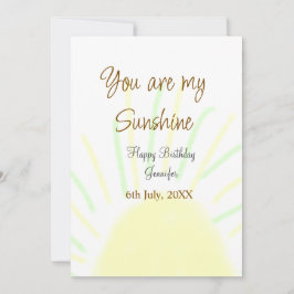 Du är min gult för solskensfärgad pastellfödelseda inbjudningar