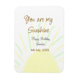 Du är min gult för solskensfärgad pastellfödelseda magnet