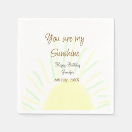 Du är min gult för solskensfärgad pastellfödelseda pappersservett