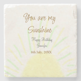 Du är min gult för solskensfärgad pastellfödelseda stenunderlägg