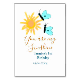 Du är min gult orange sol blå butterf bordsnummer