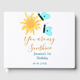 Du är min gult orange sol blå butterf gästböcker