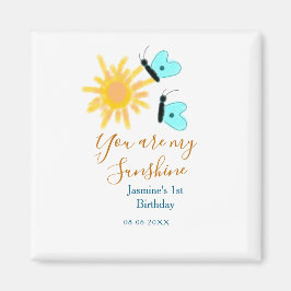 Du är min gult orange sol blå butterf magnet