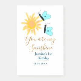 Du är min gult orange sol blå butterf post-it block