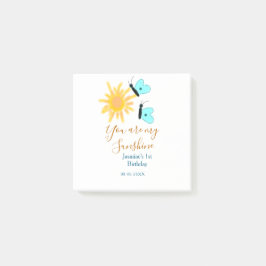 Du är min gult orange sol blå butterf post-it block