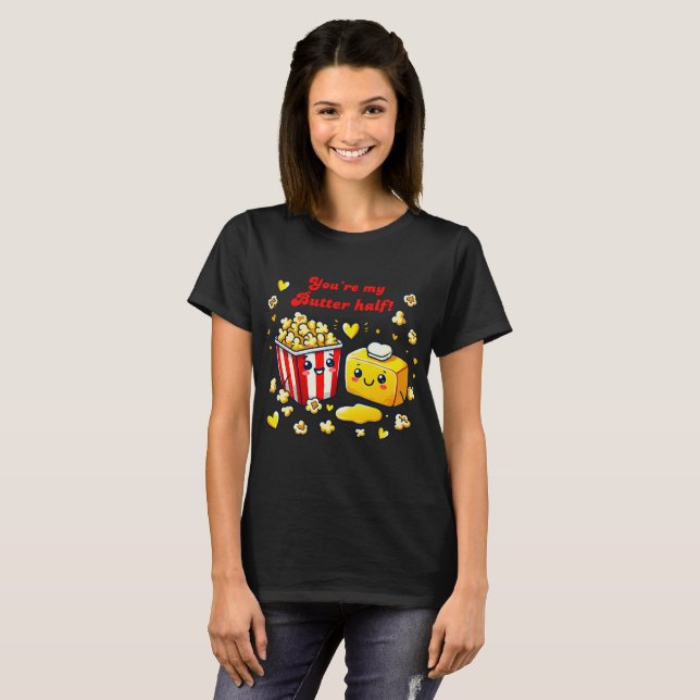 Du är min halva - Cute Valentines design T Shirt (Hel framsida)