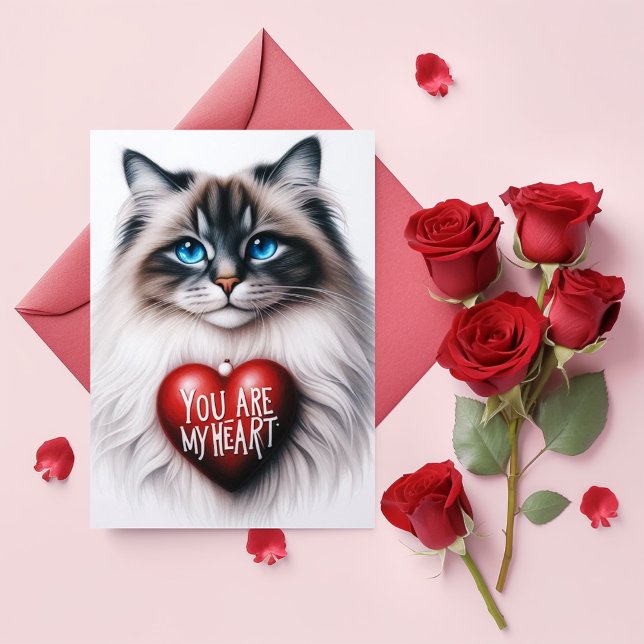 Du Är Min Hjärts Alla Hjärtans Dag Dikt Maine Coon Julkort (Skapare uppladdad)