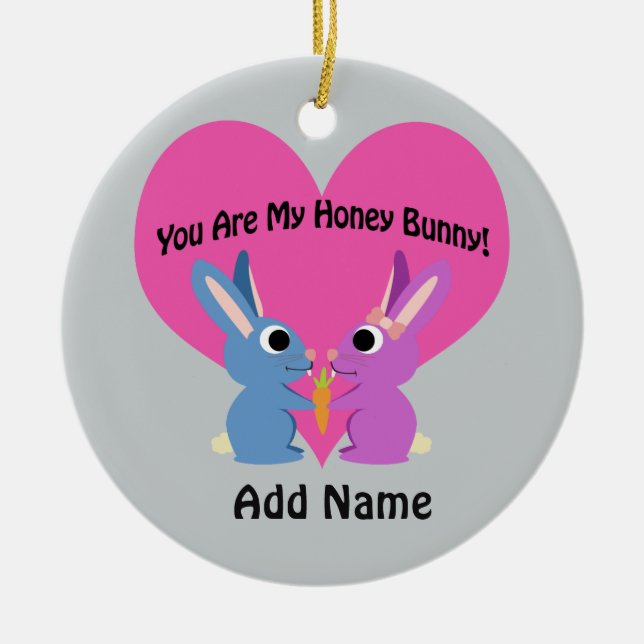 Du är min honungsbunny! julgransprydnad keramik (Framsidan)