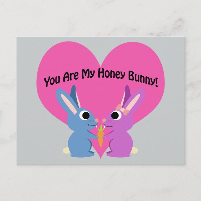 Du är min honungsbunny! vykort (Framsida)