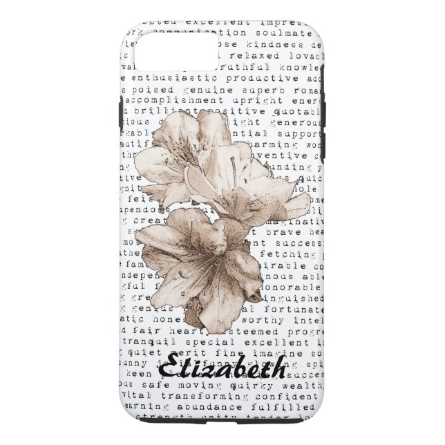 Du är min inspirationskafett Brun blomma + Färg Case-Mate iPhone Skal (Baksida)