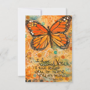 "Du är min" Isaiah Prayer Card med fjäril