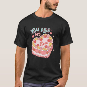 Du är min Kärlek Heart Candy Cake Retro Groovy Val T Shirt