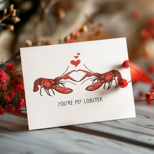Du är min Kärlekarna hjärtans dag i Romantik Kort (You're My Lobster Funny Humorous Valentine's Day or Love Card for Spouse, Partner, Husband, Wife...)
