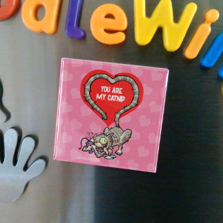 Du är min katnip-flotta Alla hjärtans katt-Tecknad Magnet