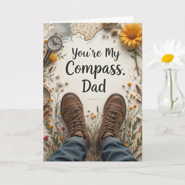 Du är min kompass Pappa som jagar Fars dag Kort (Liten växt)
