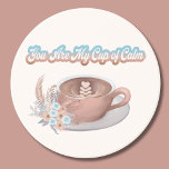 Du är min Kopp i Lugn Boho Latte Underlägg<br><div class="desc">En charmerande boho-stil latte kopp med hjärtan och ömtåliga blommor,  parad med en upplyftande fras - perfekt för att lägga till en mysigt,  positiv beröring till kaffepunderna.</div>