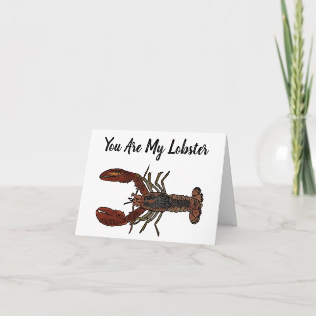 Du är min "Lobster-årsdag" eller Valentindagen Kort (Framsida)