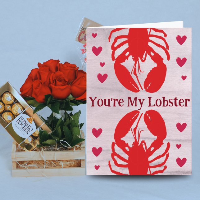 Du är min Lobster Funny Kärlek-kort 2-årsdag Kort (Skapare uppladdad)