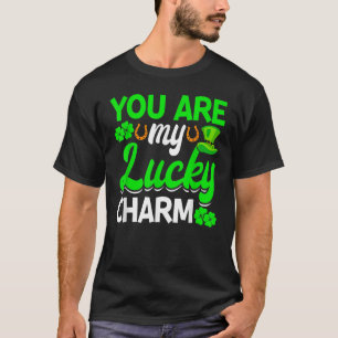 Du är min Lucky Charm Shamrock St patrick's day L T Shirt