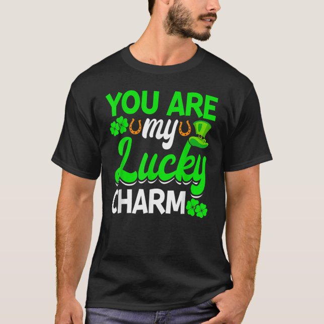 Du är min Lucky Charm Shamrock St patrick's day L T Shirt (Framsida)