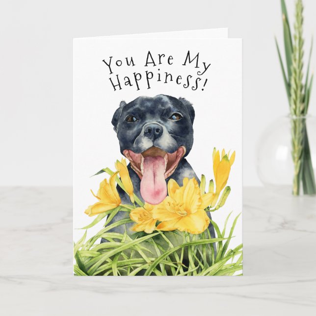 Du är min lycka | Pit Bull Dog Birthday Kort (Framsida)