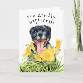 Du är min lycka | Pit Bull Dog Birthday Kort