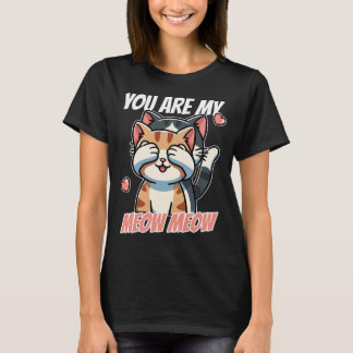 Du är min Meow - Cute Cat Valentine Day T Shirt