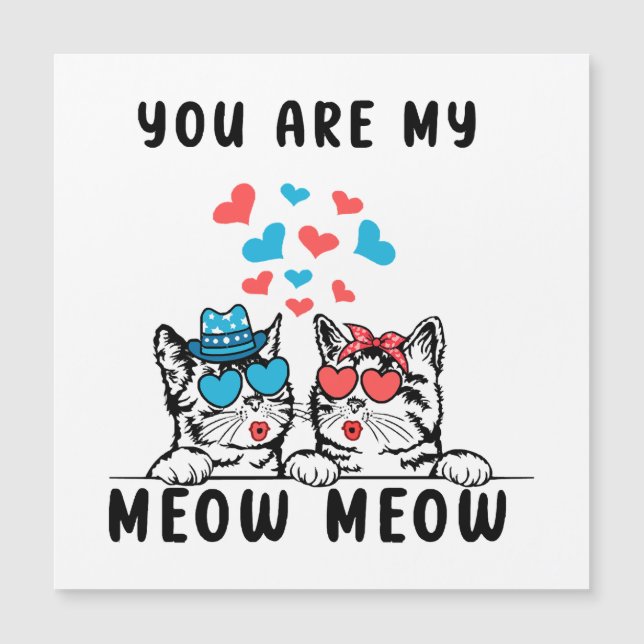 Du Är Min Meow Meow Par Katt Alla Hjärtans Dag (Framsida)