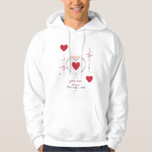 Du Är Min Minimalistisk Hjärtlinje Konst Hoodie