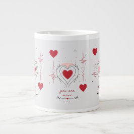 Du Är Min Minimalistisk Hjärtlinje Konst Jumbo Mugg