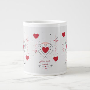 Du Är Min Minimalistisk Hjärtlinje Konst Jumbo Mugg