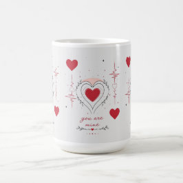 Du Är Min Minimalistisk Hjärtlinje Konst Kaffemugg