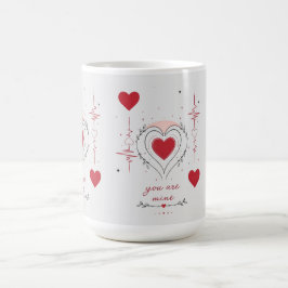 Du Är Min Minimalistisk Hjärtlinje Konst Kaffemugg