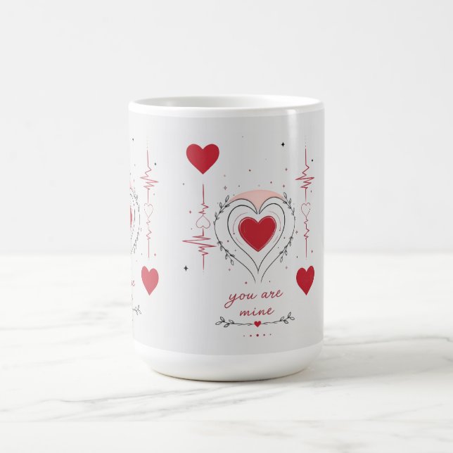 Du Är Min Minimalistisk Hjärtlinje Konst Kaffemugg (Center)
