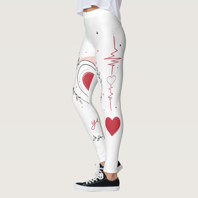 Du Är Min Minimalistisk Hjärtlinje Konst Leggings (Vänster)