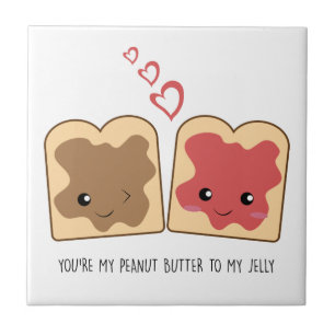 Du är min Peanut Butter till min Jelly Kawaii Cute Kakelplatta