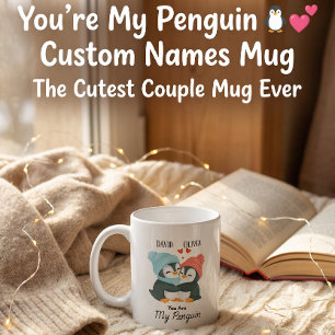 Du är Min Penguin - Anpassat namn Par Kaffemugg