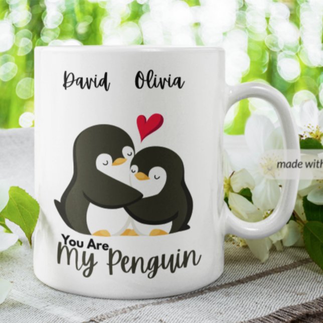 Du är Min Penguin - Anpassat namn Par Kaffemugg (Skapare uppladdad)