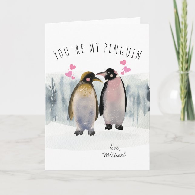 Du är min Penguin | Romantik Helgkort (Framsida)