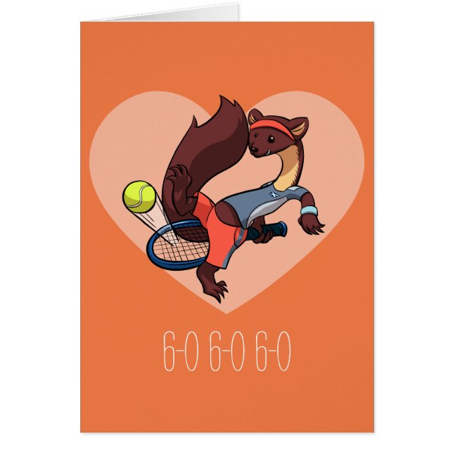 Du är min Perfekt Match Tennis Gräs Marten Tecknad Hälsningskort (Framsidan)