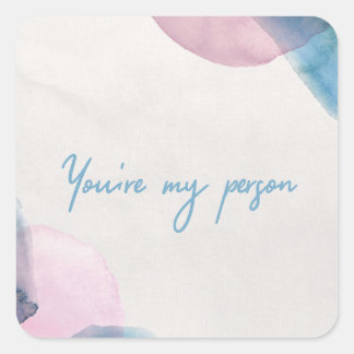 Du är min person fyrkantigt klistermärke