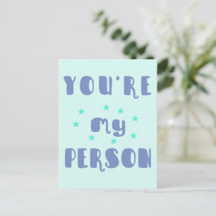 Du är min person, Roligt Typography Romantic Postc Vykort