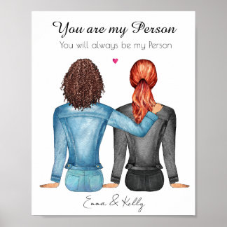 Du är min person, Vänskap Print, Gift for Best Poster
