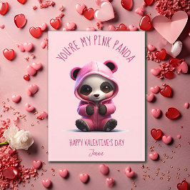Du är min rosa panda - Alla hjärtans dag Helgkort