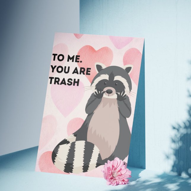 "Du är min shiny Treasure" Lönt Raccoon Valentine Inbjudningar ("You're My Shiny Treasure" Funny Raccoon Valentine's Day Card)