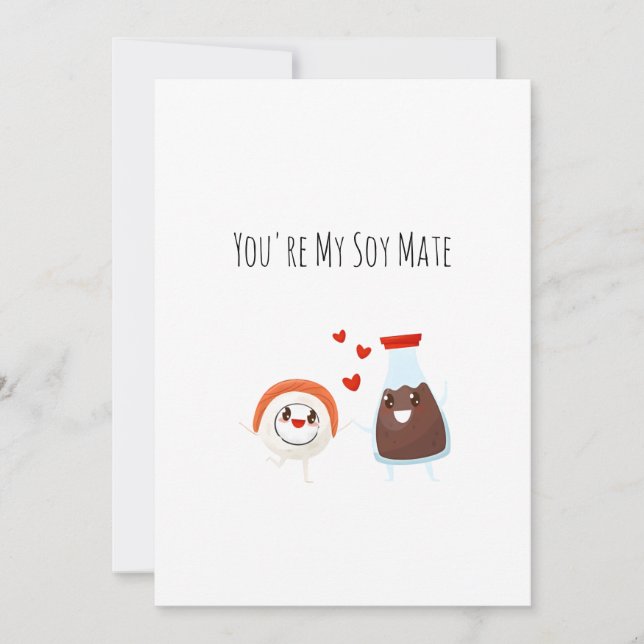 Du är min själsfrände - Sushi Funny Food Pun Card Tack Kort (Framsida)