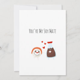 Du är min själsfrände - Sushi Funny Food Pun Card Tack Kort