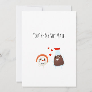 Du är min själsfrände - Sushi Funny Food Pun Card Tack Kort