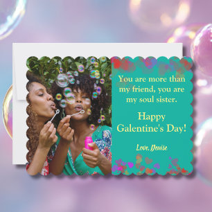 Du Är Min Själsliga Syster Galentine's Day Foto Gr Julkort
